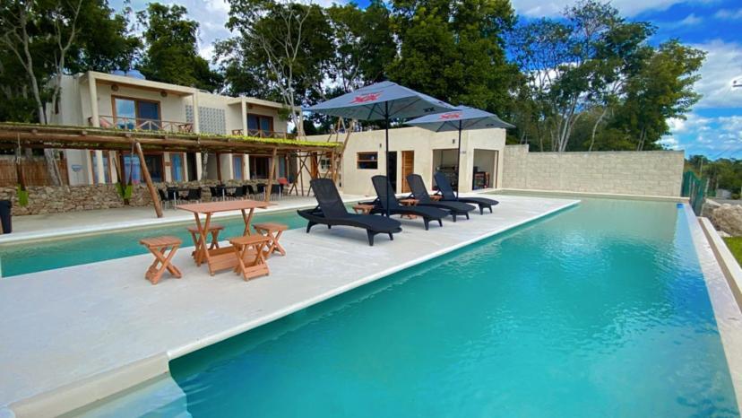 Hotel & Eco Cabanas Azul Maria باكالار المظهر الخارجي الصورة